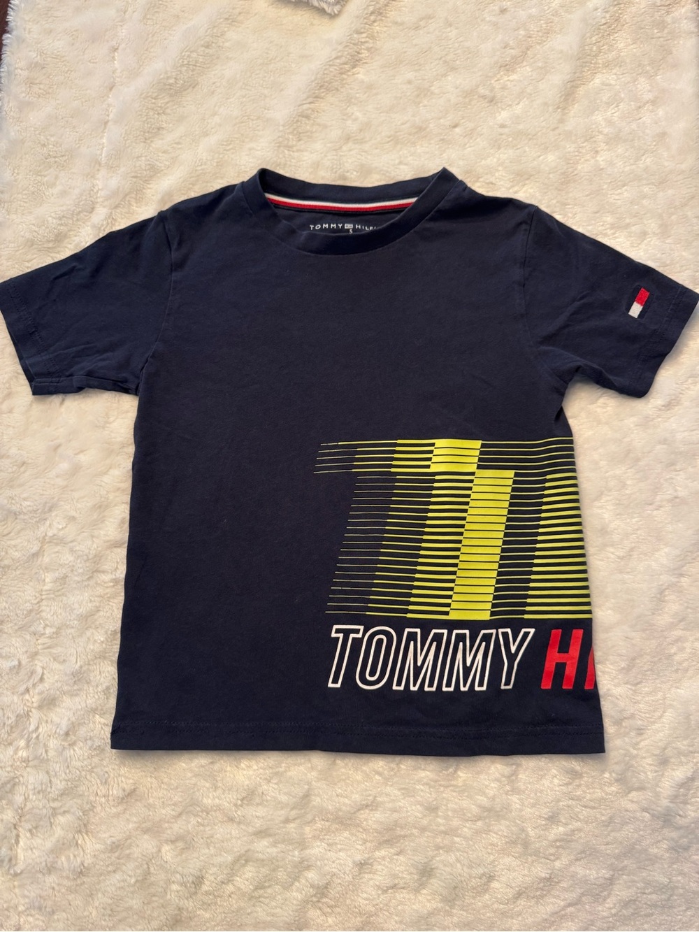 Tommy Hilfiger Navy Tee with Yellow and Red Graphic